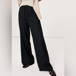 Wide-Leg Linen-like Women's Pants